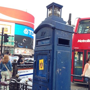 Simply an authentic english police box. Can't help but think about the TARDIS ^o^ ‪#‎DoctorWho‬ ‪#‎PiccadillyCircus‬ http://instagram.com/p/btec5ru39g/
